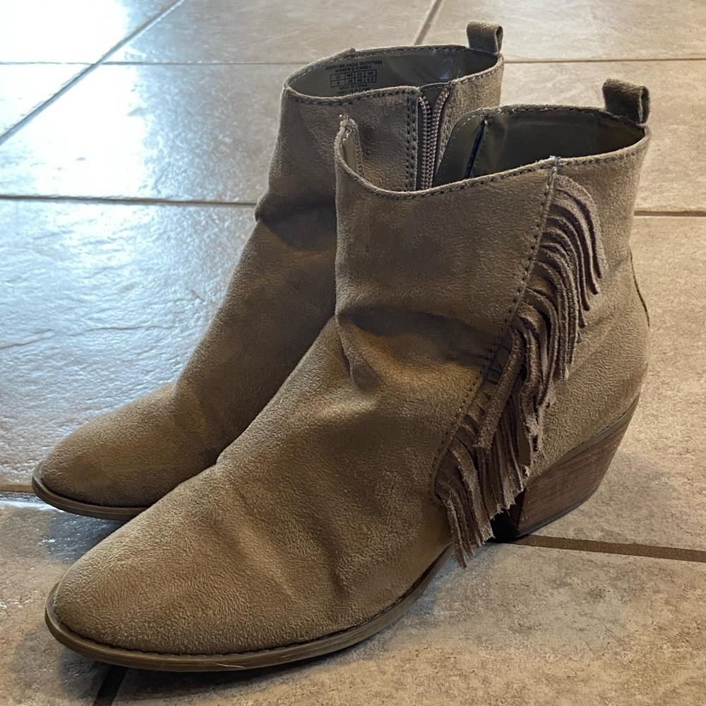 American Eagle Tan Fringe Bootie